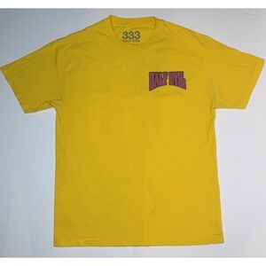 Half Evil 333 T-Shirt Large Yellow  Logo Graphic Tee Rare